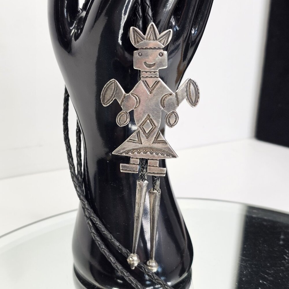 Navajo Hopi Bolo Corn Dancer Tie Sterling Silver Traditional Native American